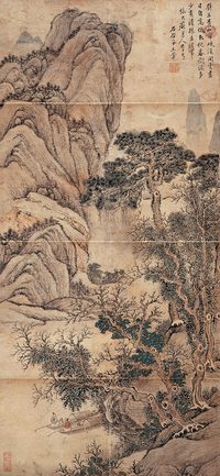 王翚（款） 山溪钓艇图 镜心