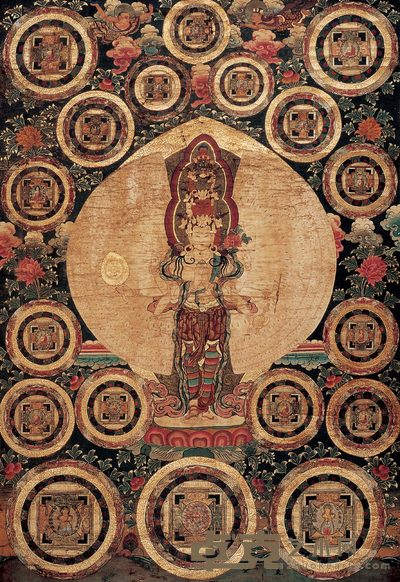 唐卡 佛像 镜心 83×58cm