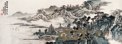 梁树年 白云碧嶂 镜心 42×113cm