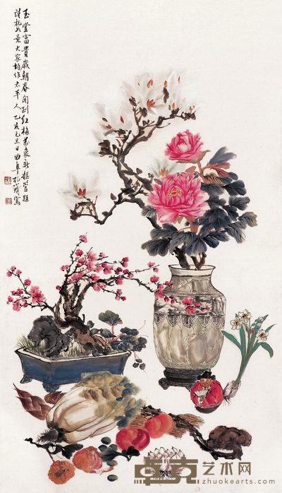 孔小瑜 玉堂富贵 立轴 101×57.5cm