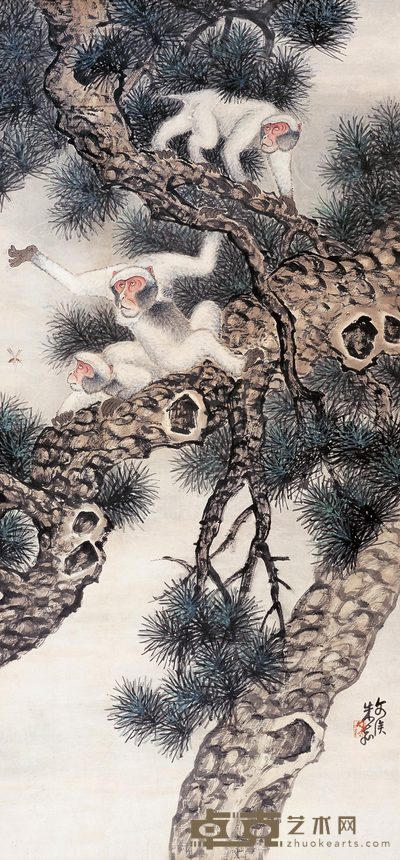 朱文候 封侯图 立轴 135×63cm