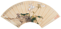 张光 翠叶琼葩 扇面