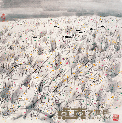 吴冠中 风景 立轴 50×49cm