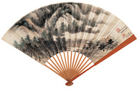 黄绍莹 夏山欲雨图 成扇