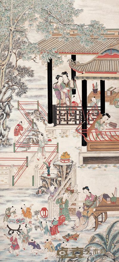 佚名 婴戏图 立轴 130×60cm