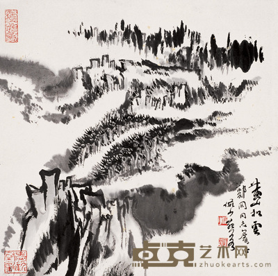 陆俨少 黄山松云 镜心 34×34cm
