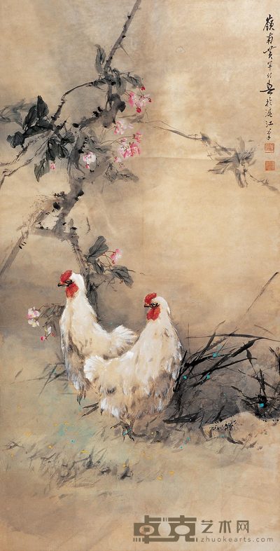 黄幻吾 双吉图 立轴 130×66cm