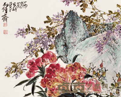 刘昌潮 花卉 立轴 47×60cm