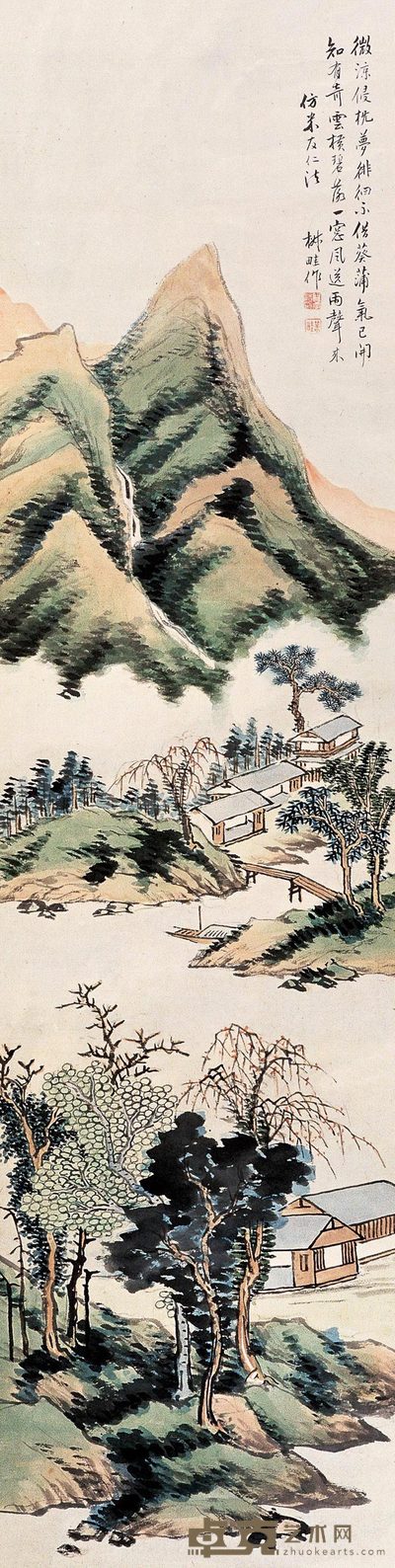 王学浩 夏山雨霁 立轴 140×35.5cm