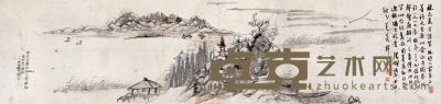 林之夏 杭州金山寺图卷 镜心 40×168cm