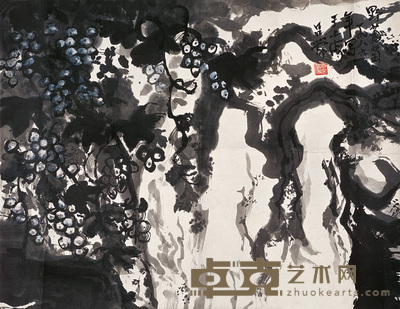 吕蒙 野葡萄 镜心 51×65cm