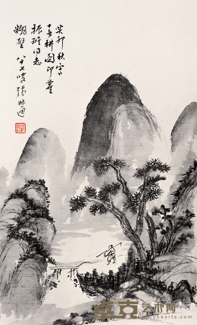 张叔通 春耕图 立轴 44×27cm