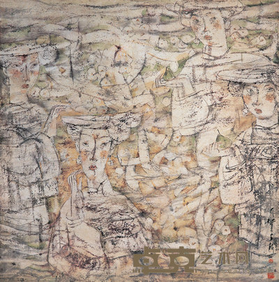 安林 丽人行 镜心 100×100cm