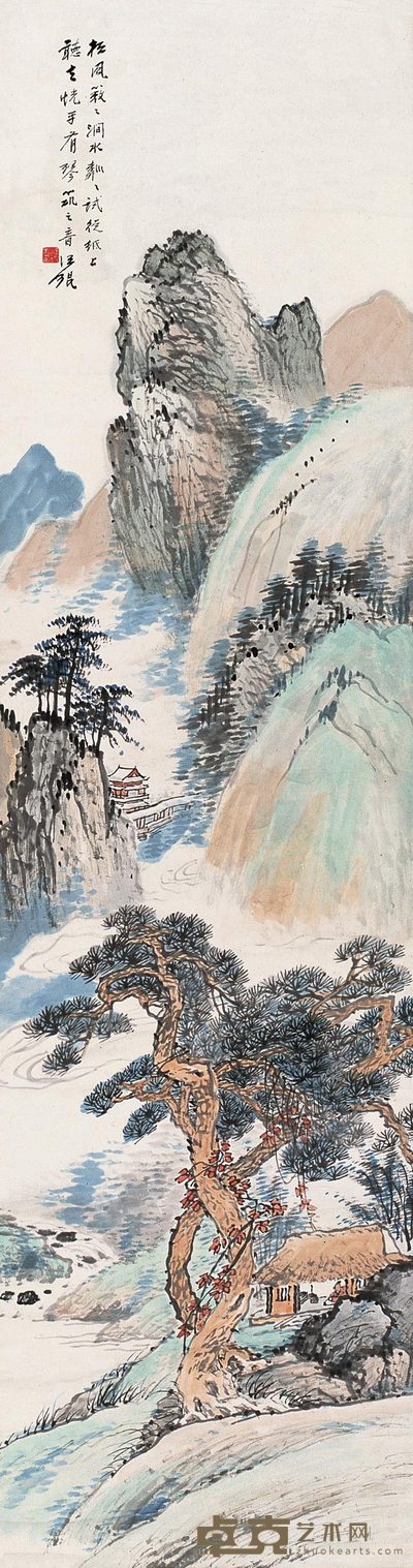 汪琨 山水 立轴 123.5×38cm