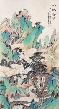 黄山寿 甲辰（1904）年作 松壑携琴 立轴