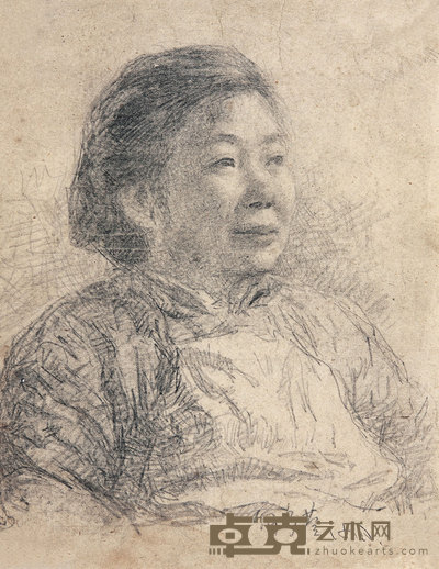 何多苓 人物素描 23.5×18.5cm