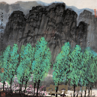 张彦 丙子（1996）年作 江南春色浓 镜心 59×59cm