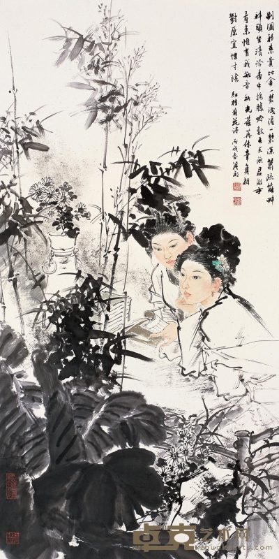 王茂飞 丙戌（2006）年作 红楼菊花诗图 立轴 137.5×69cm