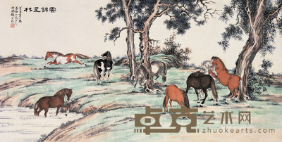 赵叔儒 癸酉（1933）年作 云锦呈林 镜心 133.5×66.5cm