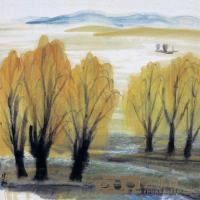 林风眠 风景 64.5×66cm