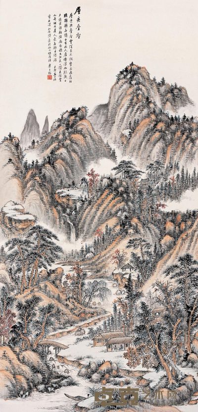 卢子枢 己卯（1939）年作 层峦叠壑 立轴 135.5×66cm