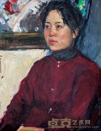 罗工柳 1956年作 女教师 45.5×35cm