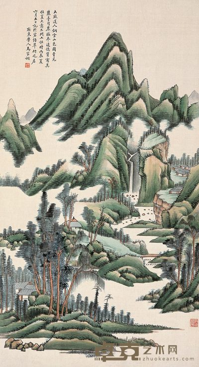 马家桐 丙辰(1916)年作 铜官山色图 立轴 81.5×44.5cm