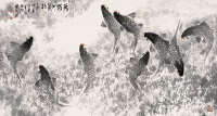 陈永锵 壬申（1992）年作 腾跃向龙门 镜心