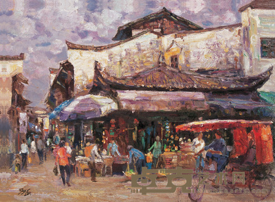 黄延桐 1999年作 旧日小巷 53×72.5cm
