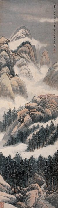 姜筠 癸卯（1903）年作 山水 立轴