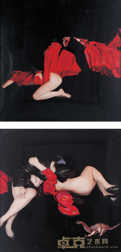 田太权 2006年作 红色系列（共两幅）　2/10件 62×62cm×2