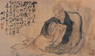 竹禅 人物 横幅 54×92cm