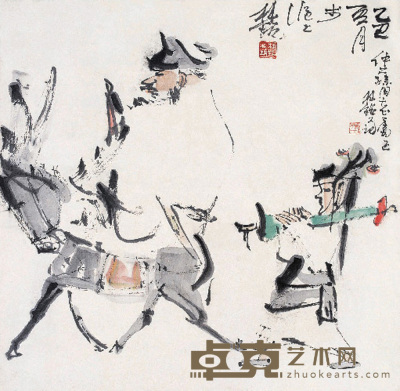 张桂铭 1985年作 钟馗出行图 镜心 66.5×68cm