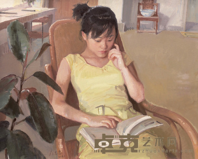任志忠 看书的少女 65×80cm