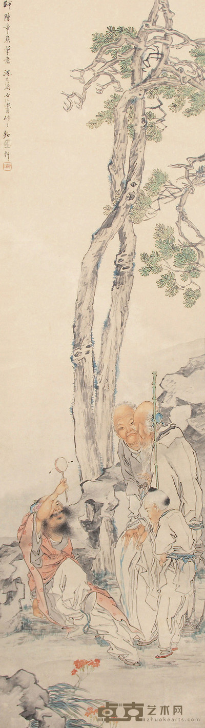 沈心海 人物 立轴 158×44cm