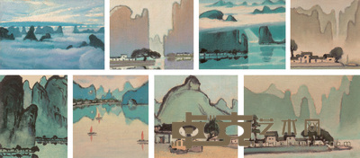 涂克 漓江风景(共八件) 尺寸不一
