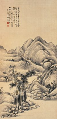 金城 戊午(1918年)作 山水 立轴