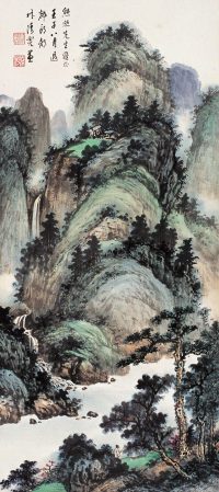 林清霓 壬子(1972年)作 山水 镜心