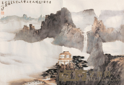 何加林 山水 镜心 50×66cm