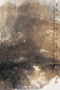 张俊 丙戌(2006年)作 高秋图 镜心