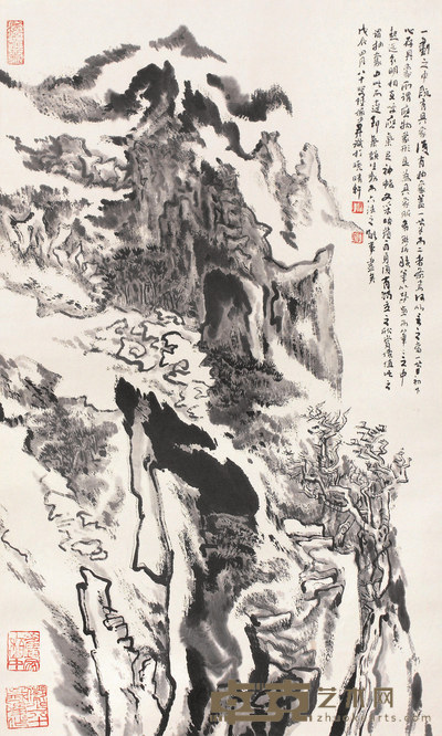 陆俨少 山水 镜心 68×41cm