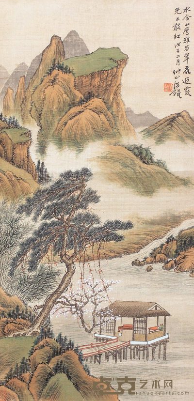 汪琨 山水 立轴 68×33cm