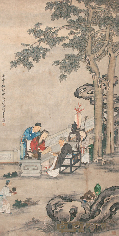 禹之鼎 人物 镜心 170×85cm