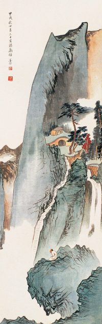 张善孖 甲戌(1934年)作 高山远眺 立轴
