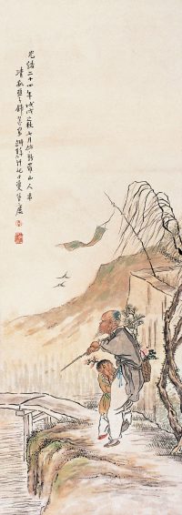 钱慧安 戊戌(1898年)作 人物 立轴