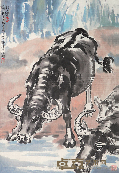 徐悲鸿 群牛 54×38cm