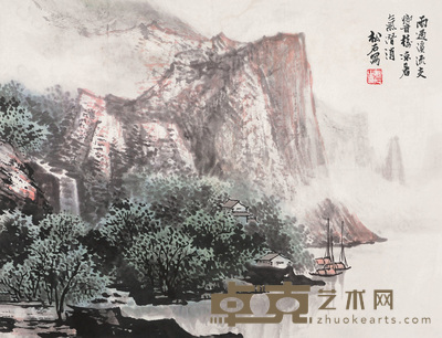 崔松石 山水 镜心 33×43cm