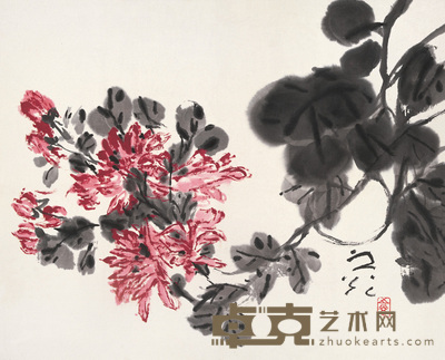 谢之光 菊花 镜心 42.5×51cm