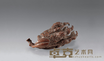 清早期 竹雕佛手 长8.8cm