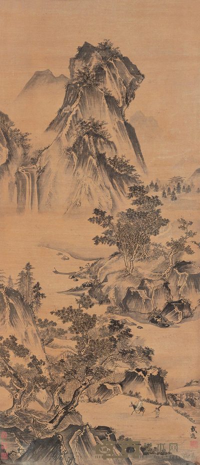 戴进（款） 山水 立轴 128.5×55cm